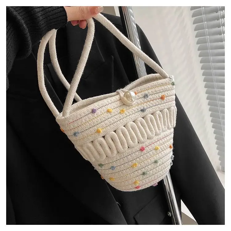 New Summer Women's Pearl Bucket Bag Mini Travel Bag — feature 28