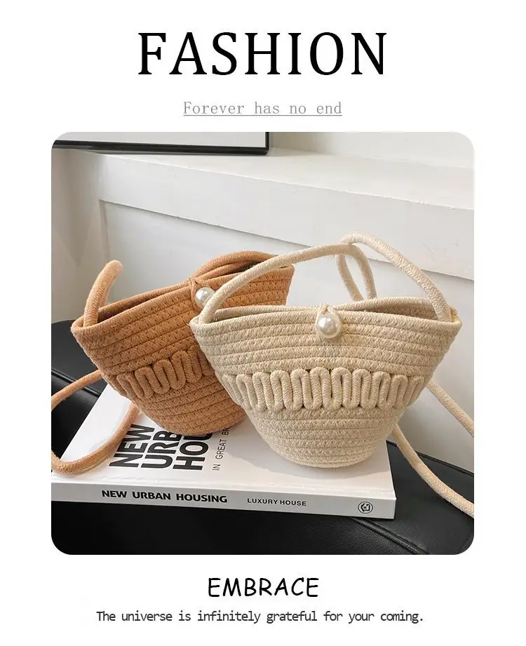 New Summer Women's Pearl Bucket Bag Mini Travel Bag — feature 3