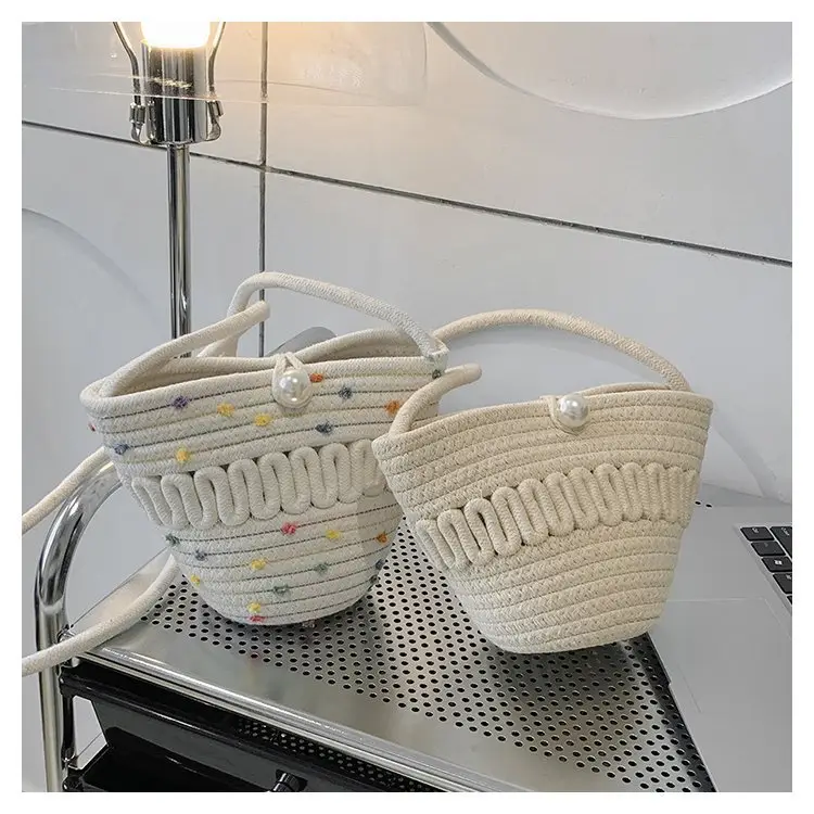 New Summer Women's Pearl Bucket Bag Mini Travel Bag — feature 30