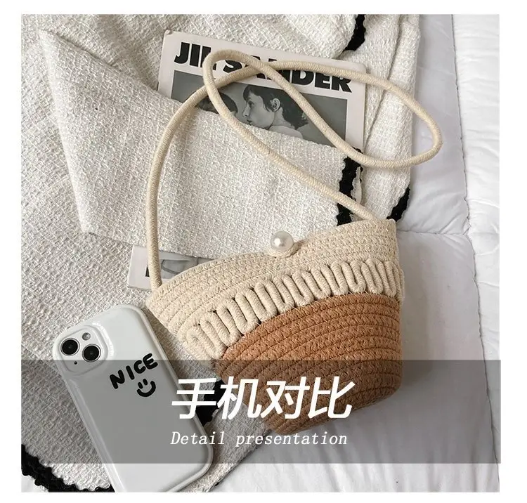New Summer Women's Pearl Bucket Bag Mini Travel Bag — feature 5