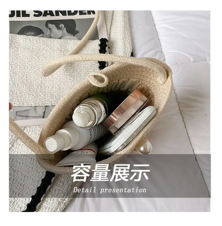 New Summer Women's Pearl Bucket Bag Mini Travel Bag — feature 7