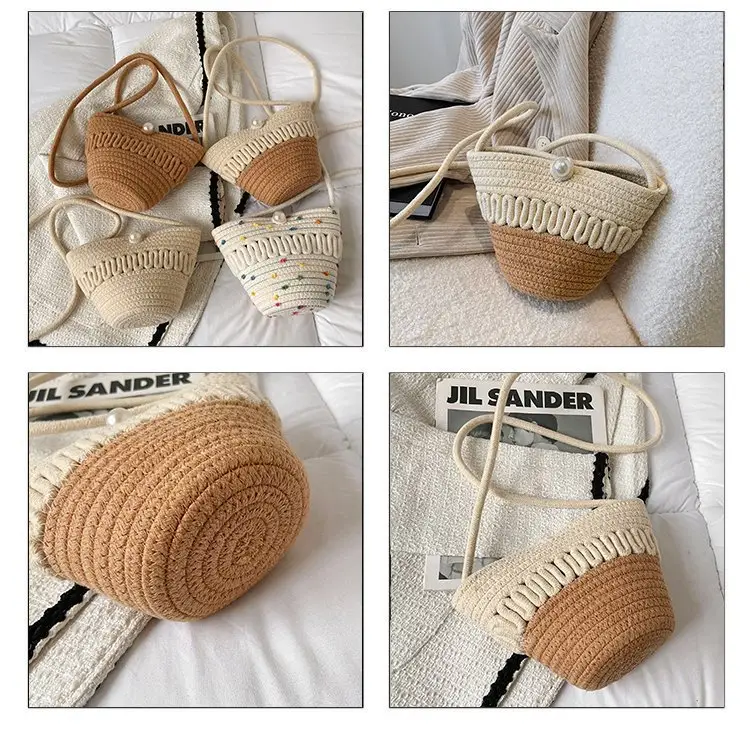 New Summer Women's Pearl Bucket Bag Mini Travel Bag — feature 9