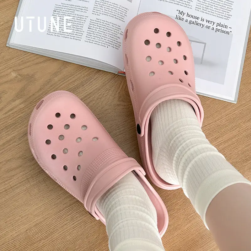 Pink Clog Sandals for Men, Soft Soles, Anti-Odor, Non-Slip