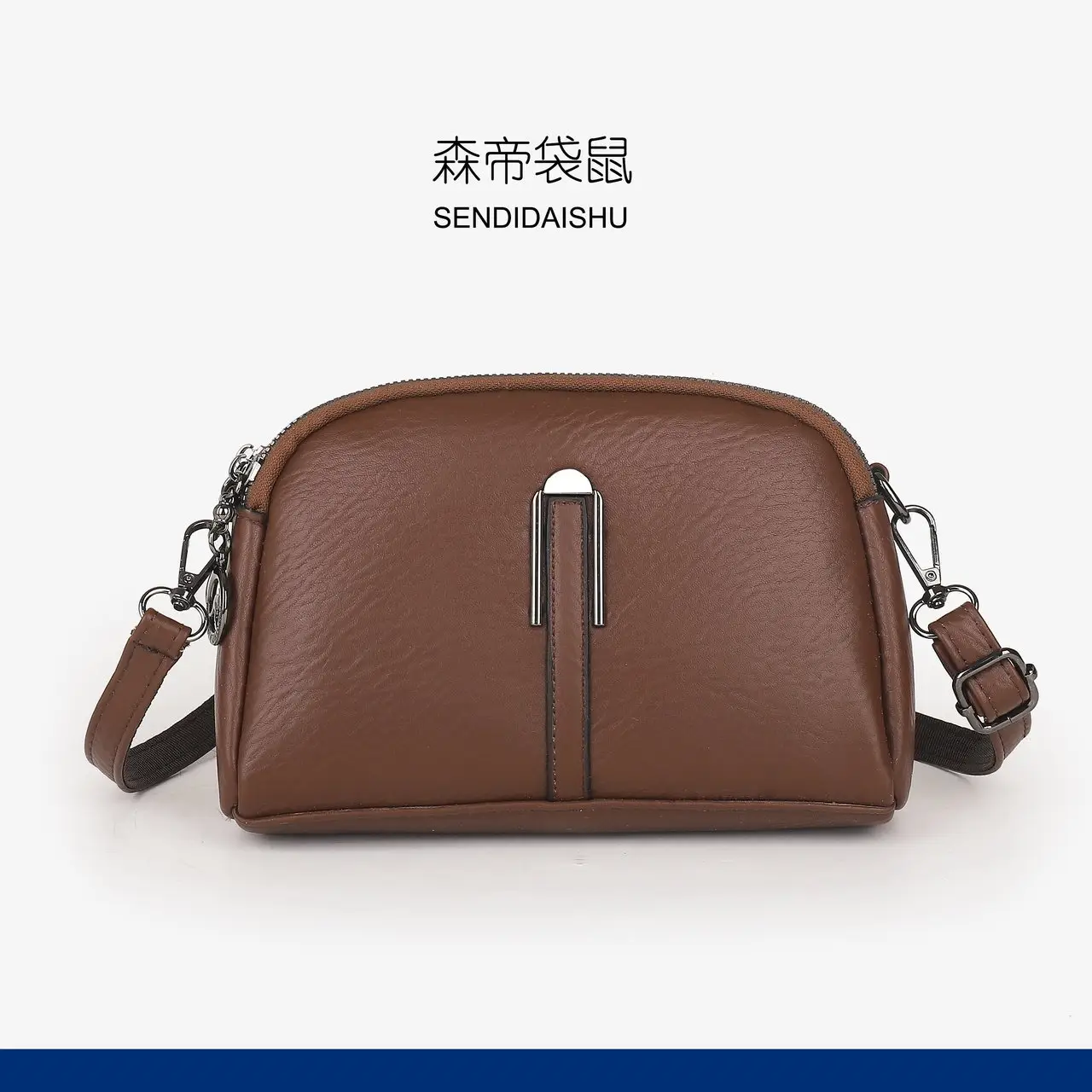 Black Women's Crossbody Bag with Gold Plated Zipper — feature 5