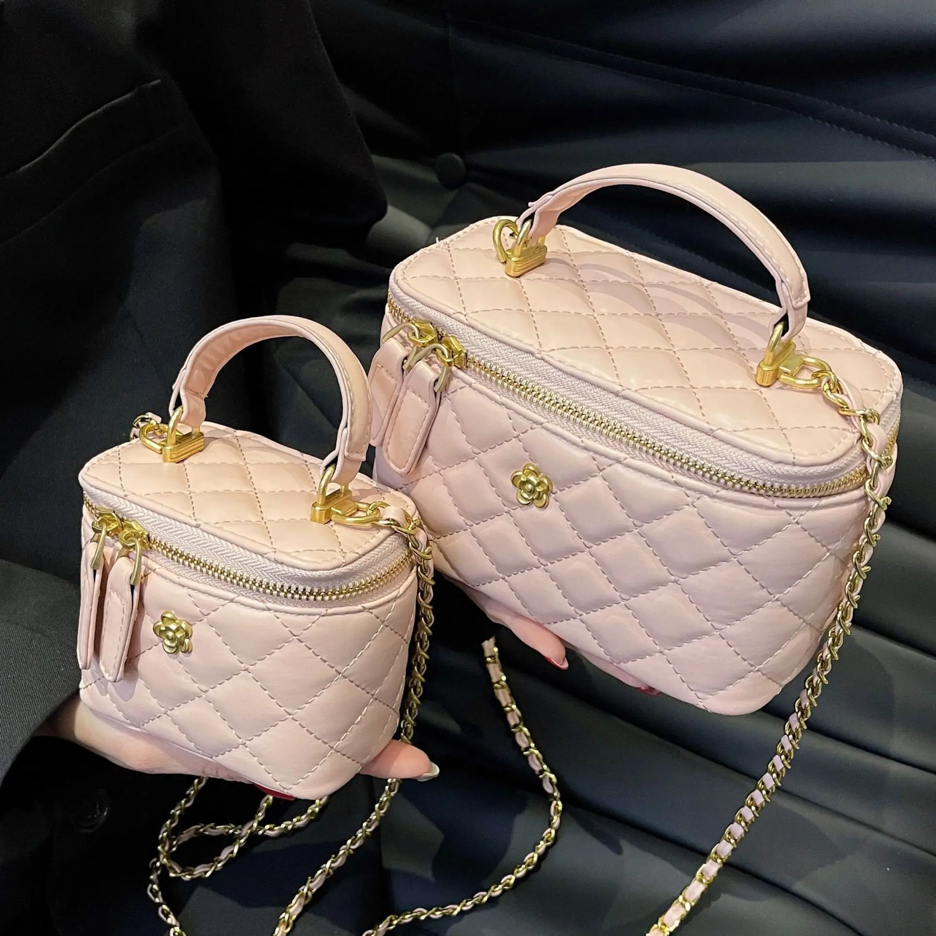 White Quilted Chain Crossbody Bag for Women - Image 11
