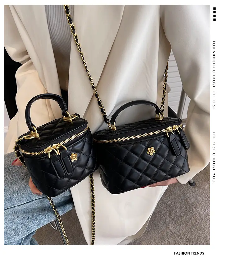 White Quilted Chain Crossbody Bag for Women — feature 1