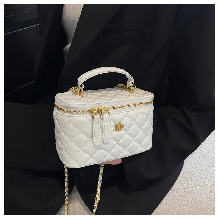White Quilted Chain Crossbody Bag for Women — feature 18