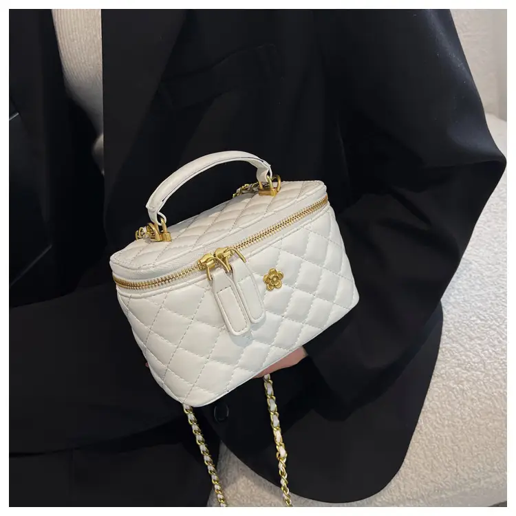 White Quilted Chain Crossbody Bag for Women — feature 19