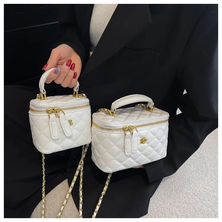 White Quilted Chain Crossbody Bag for Women — feature 20