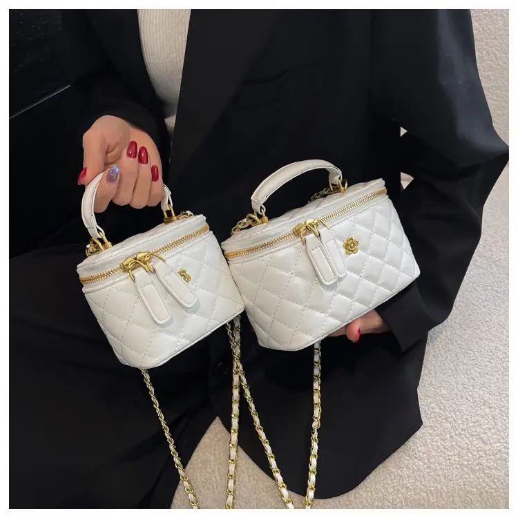 White Quilted Chain Crossbody Bag for Women — feature 21