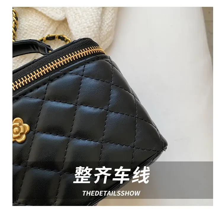 White Quilted Chain Crossbody Bag for Women — feature 4