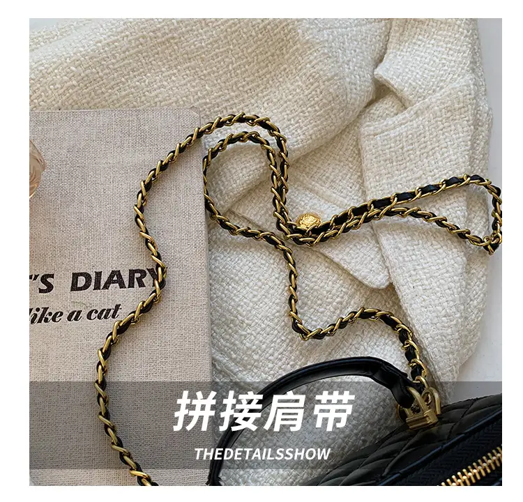 White Quilted Chain Crossbody Bag for Women — feature 5