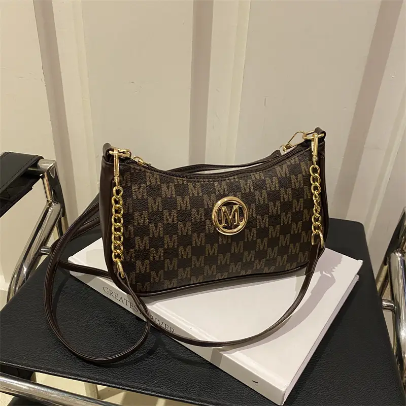 2025 Retro Printed Shoulder Bag Women's Gold Chain - Image 7