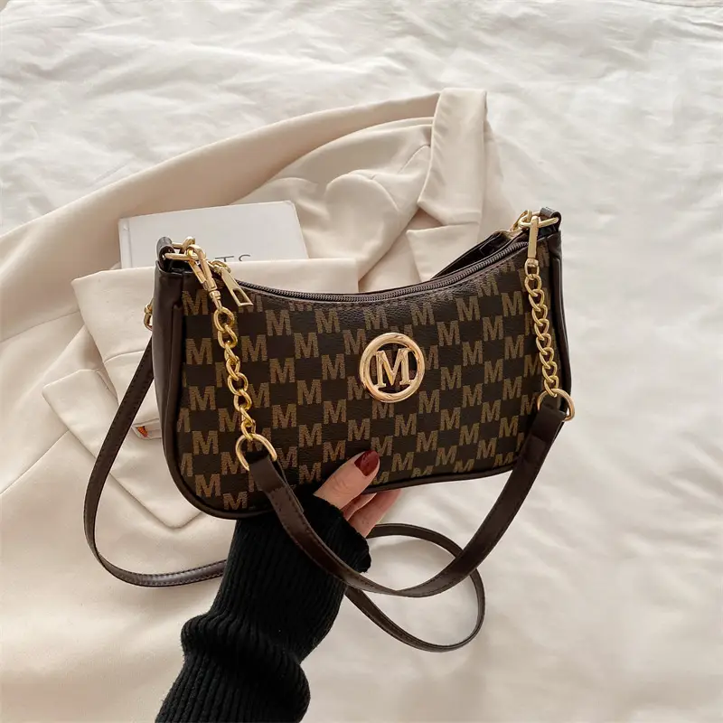2025 Retro Printed Shoulder Bag Women's Gold Chain - Image 3