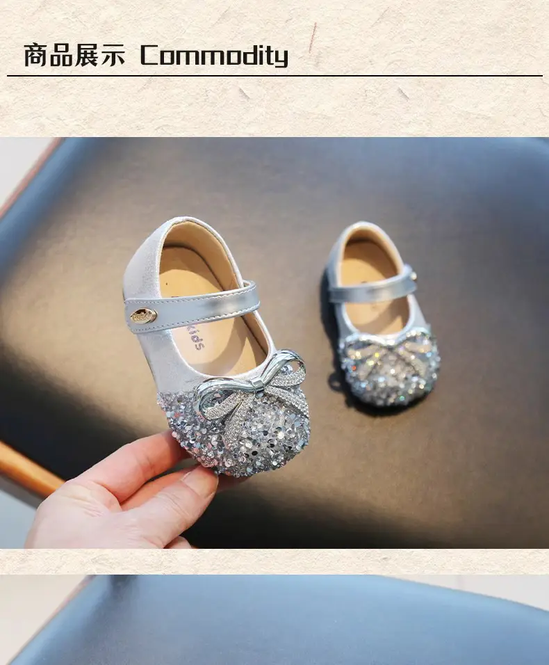 Spring Girls Sequin Mary Jane Baby Shoes All-Match — feature 3