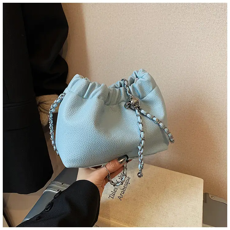 Women's Cream Bucket Bag with Chain Strap — feature 22