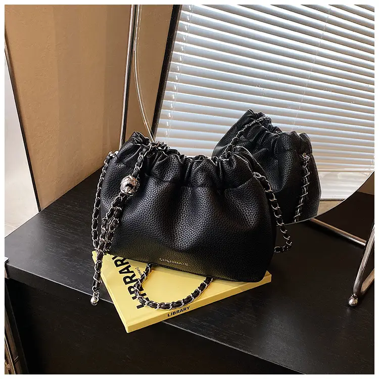 Women's Cream Bucket Bag with Chain Strap — feature 24