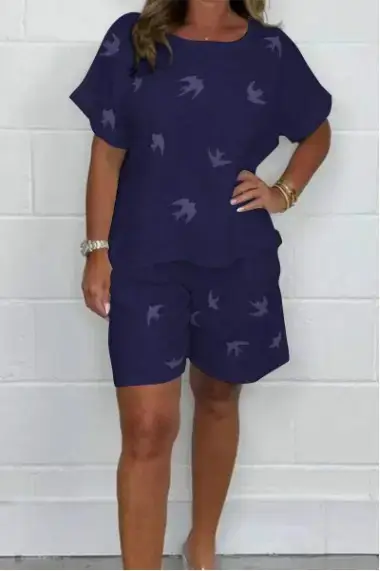Women's 2025 Printed White Casual Suit Set — feature 7