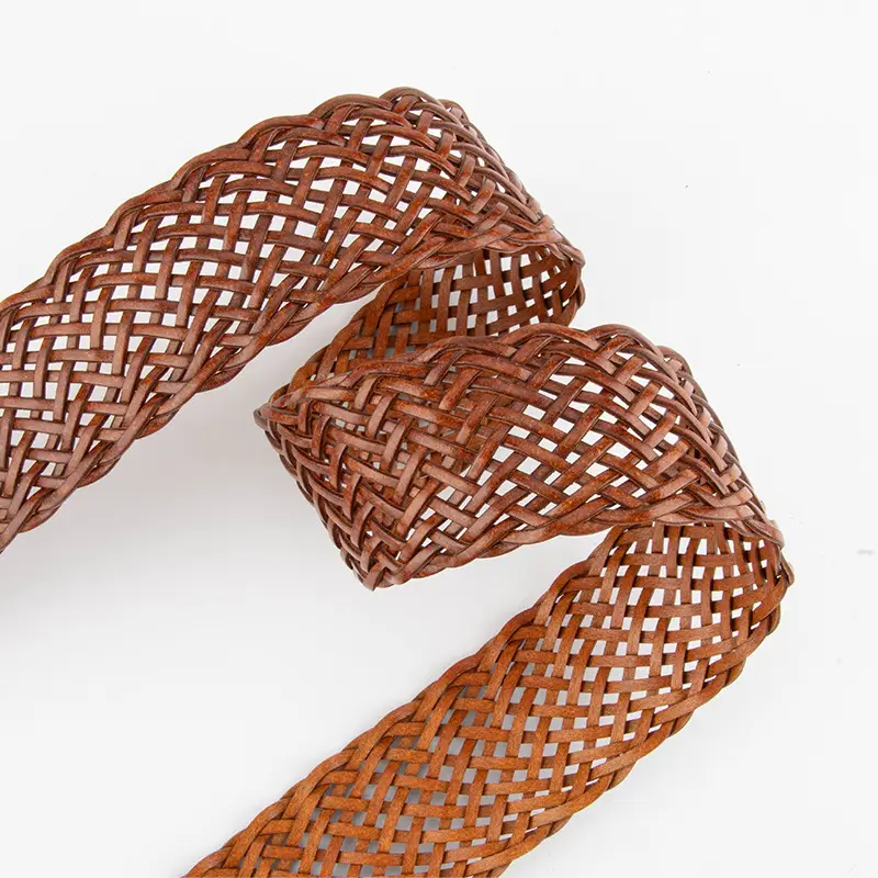 Brown Woven Belt with Vintage Buckle for Women - Image 10