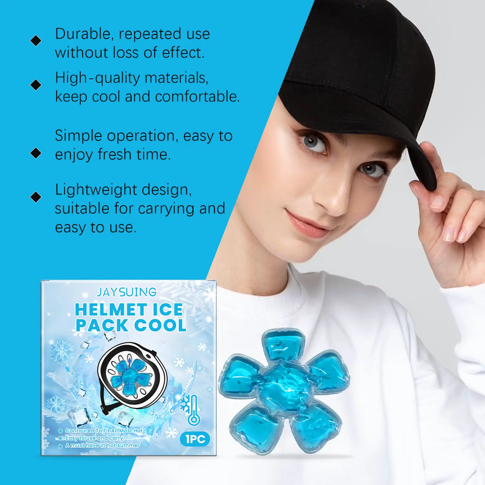 Head Ice Pack for Summer Cooling Gel Cap Pad — feature 13