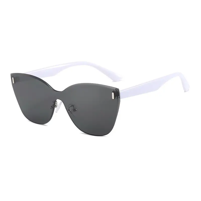 Cat's Eye Polarized Sunglasses UV Protection White Frame - Image 2
