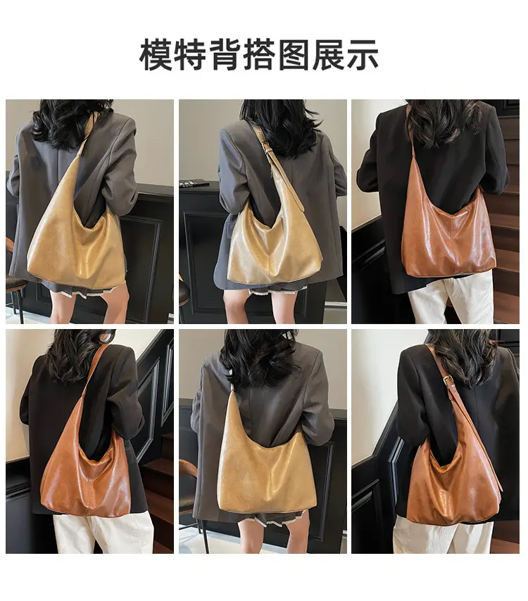 Brown Leather Large Capacity Women's Tote Bag — feature 7