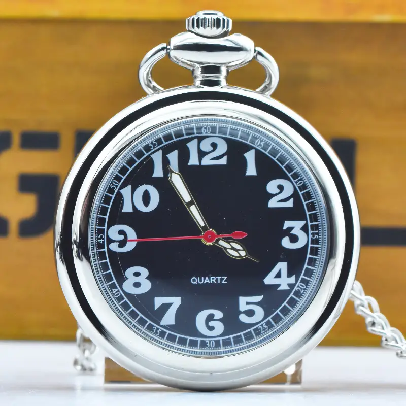 Retro Flip Pocket Watch for Men Women Quartz Chain — feature 10