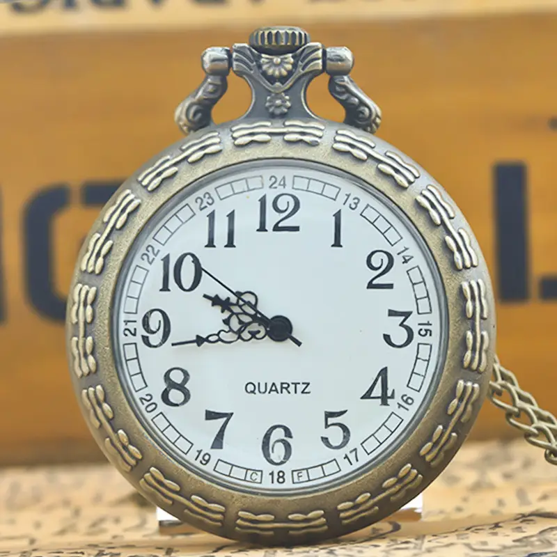 Retro Flip Pocket Watch for Men Women Quartz Chain — feature 12