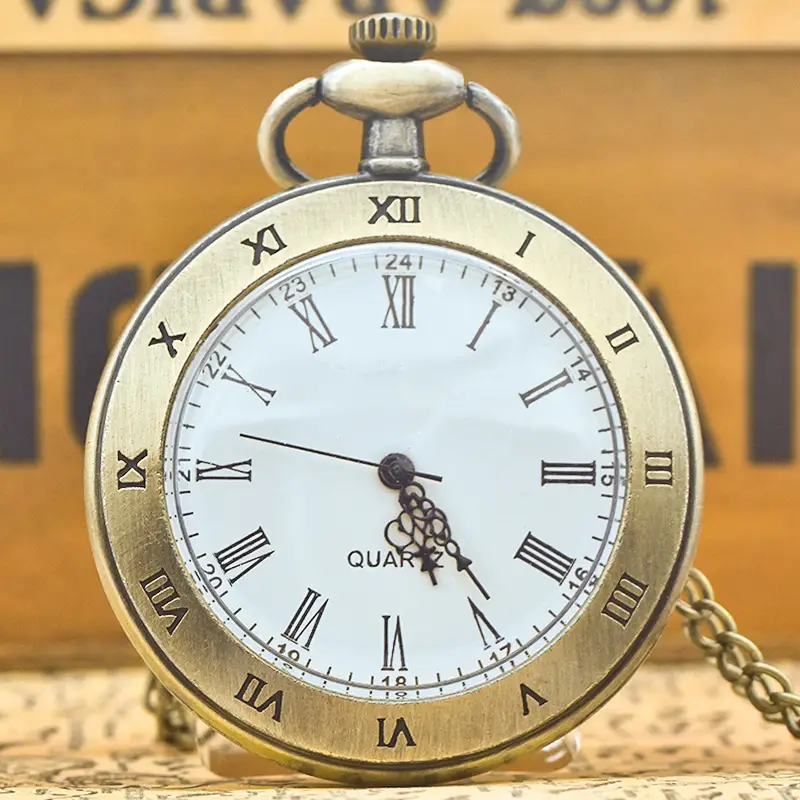 Retro Flip Pocket Watch for Men Women Quartz Chain — feature 15