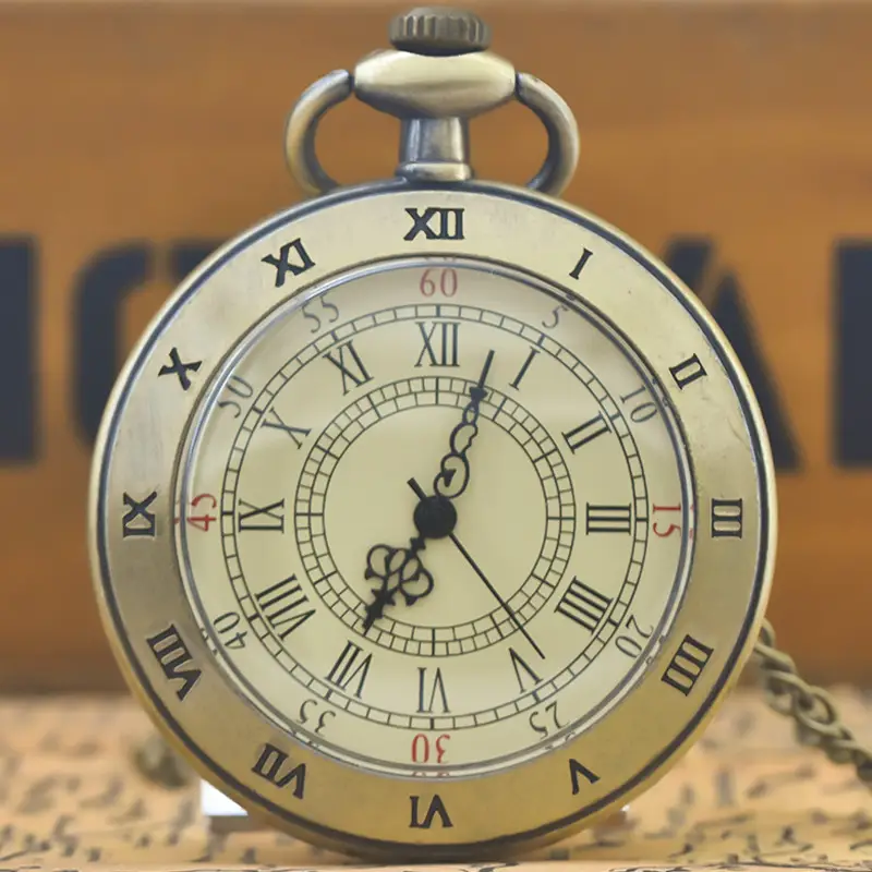 Retro Flip Pocket Watch for Men Women Quartz Chain — feature 18