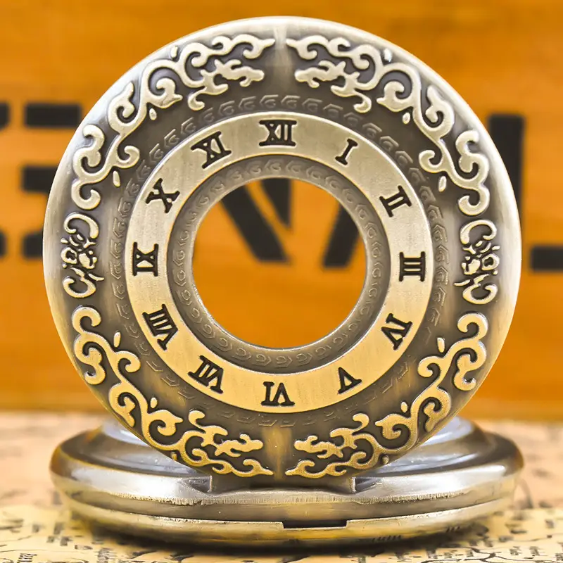 Retro Flip Pocket Watch for Men Women Quartz Chain — feature 23
