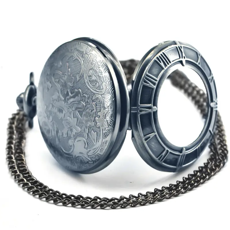 Retro Flip Pocket Watch for Men Women Quartz Chain — feature 34