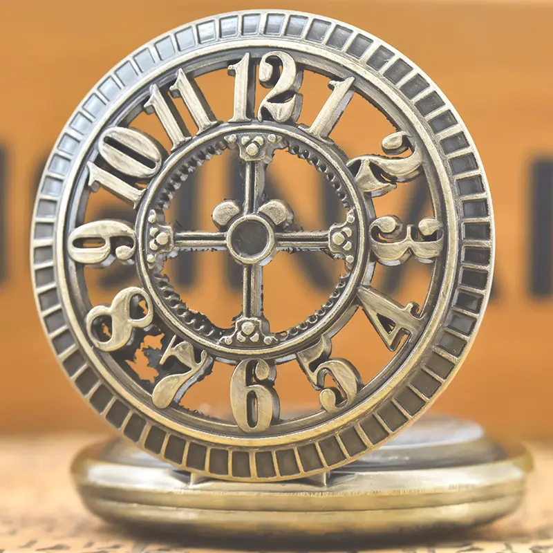 Retro Flip Pocket Watch for Men Women Quartz Chain — feature 37