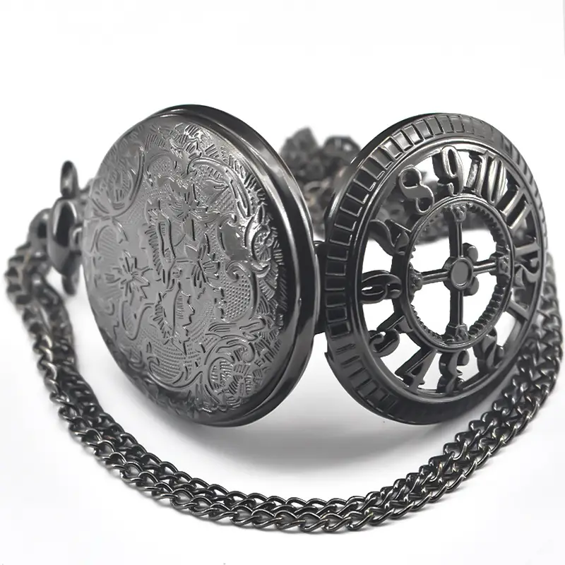 Retro Flip Pocket Watch for Men Women Quartz Chain — feature 40