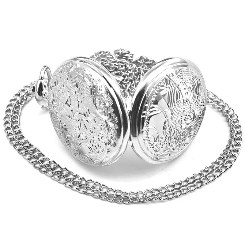 Retro Flip Pocket Watch for Men Women Quartz Chain — feature 7