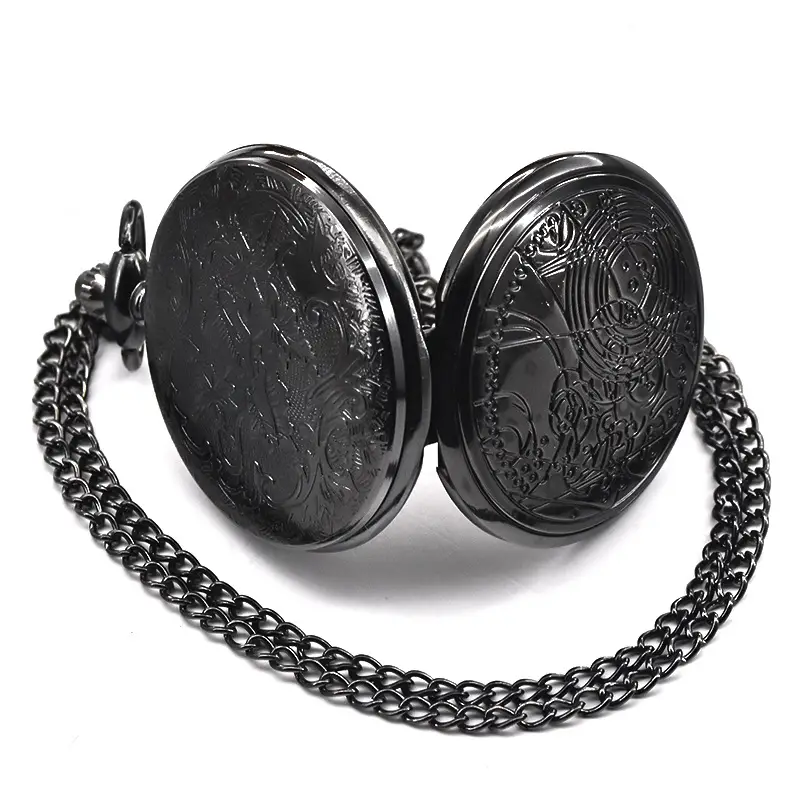 Retro Flip Pocket Watch for Men Women Quartz Chain — feature 9