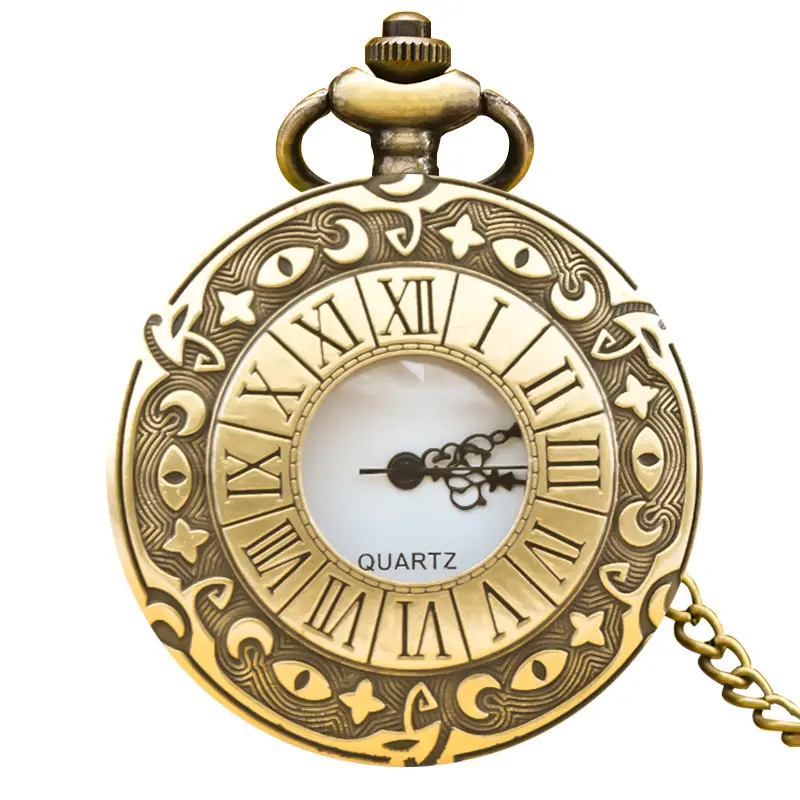 Retro Flip Pocket Watch for Men Women Quartz Chain - Image 12