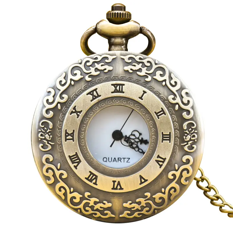 Retro Flip Pocket Watch for Men Women Quartz Chain - Image 14