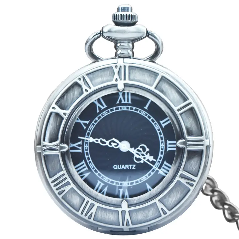Retro Flip Pocket Watch for Men Women Quartz Chain - Image 19
