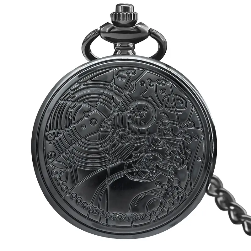 Retro Flip Pocket Watch for Men Women Quartz Chain - Image 2