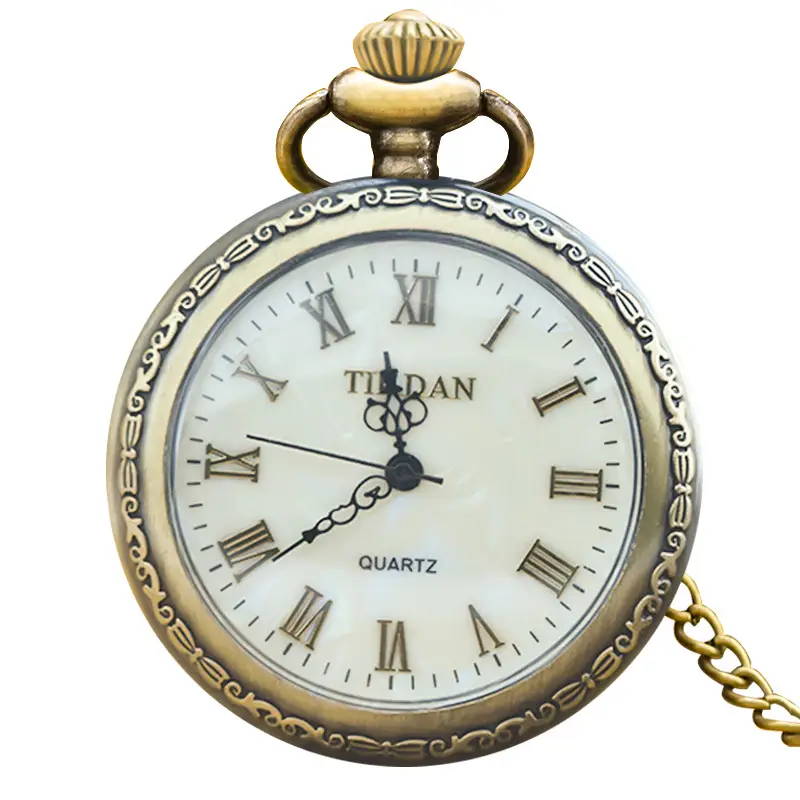 Retro Flip Pocket Watch for Men Women Quartz Chain - Image 5