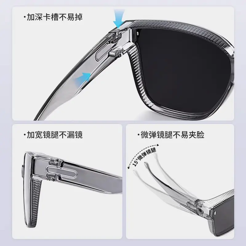 Men Polarized Sunglasses Black Frame Anti-Glare Outdoor - Image 10