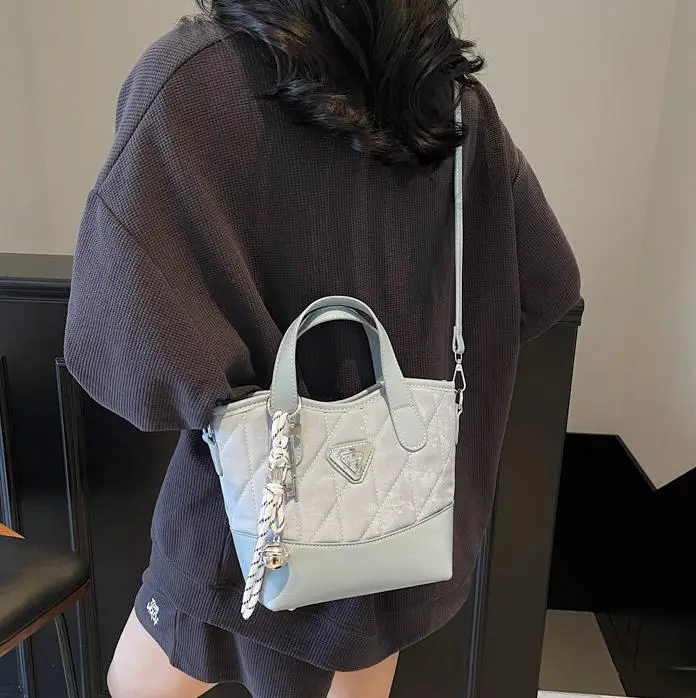 Women's Rhomboid Bag Beige Black Crossbody Shoulder 2025 - Image 6