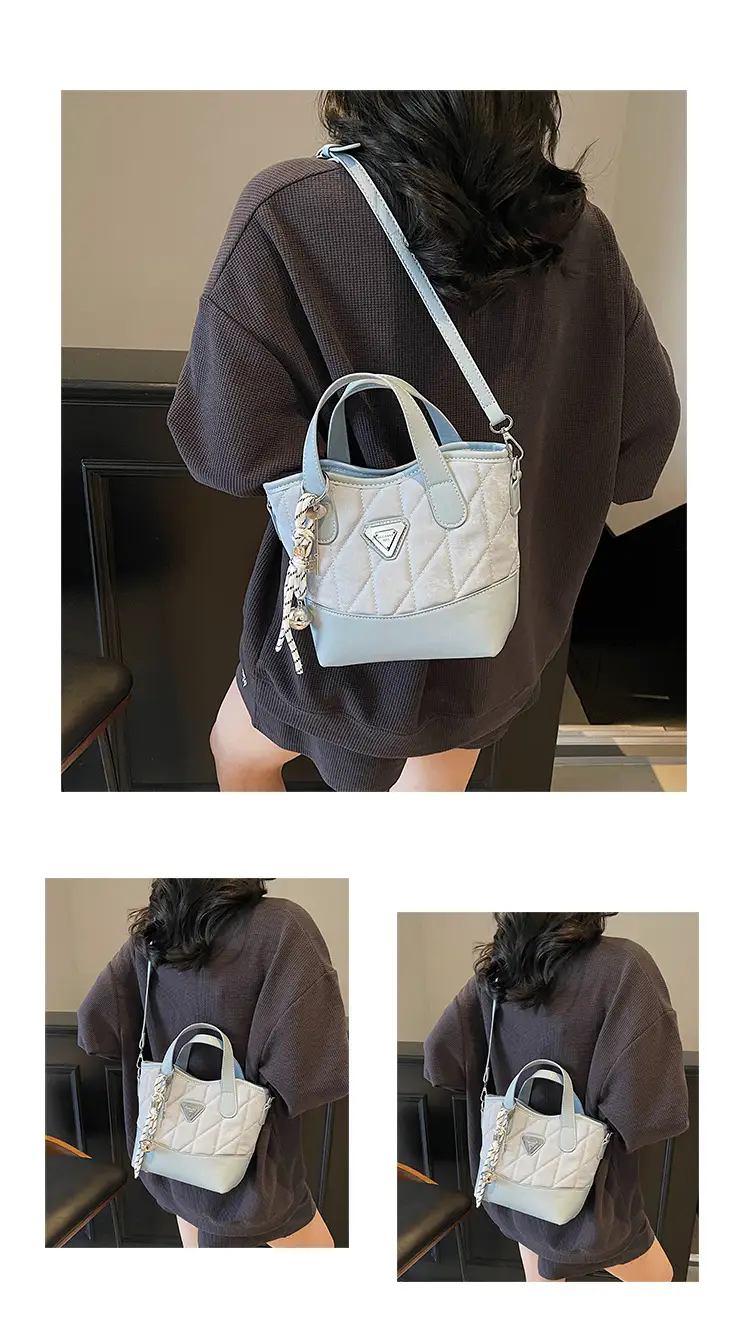 Women's Rhomboid Bag Beige Black Crossbody Shoulder 2025 — feature 11