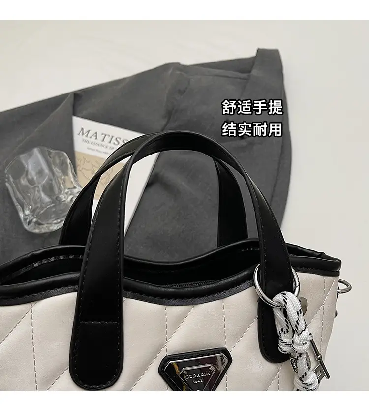Women's Rhomboid Bag Beige Black Crossbody Shoulder 2025 — feature 7