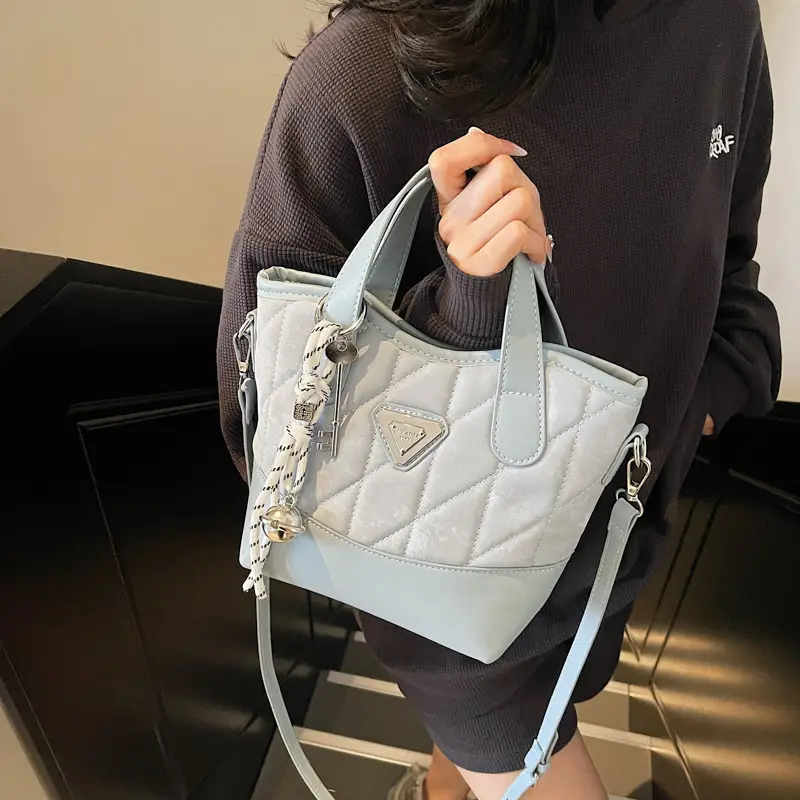 Women's Rhomboid Bag Beige Black Crossbody Shoulder 2025 - Image 2