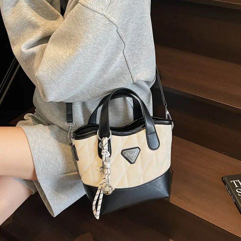 Women's Rhomboid Bag Beige Black Crossbody Shoulder 2025 - Image 3
