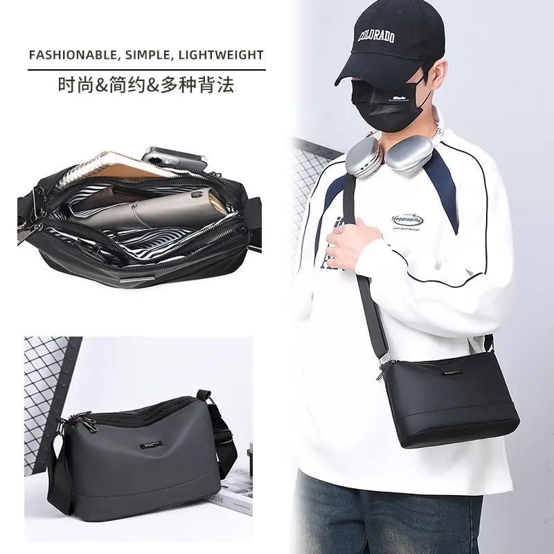 Korean Style Water-Repellent Crossbody Bag for Men - Image 4