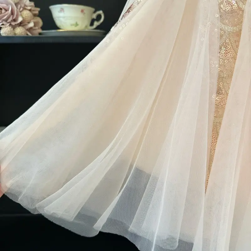 Girls' Dress 2026 Summer New Style Children's Stylish Princess Dress Baby Fashion Mesh Flutter Sleeve Vest Dress — feature 17