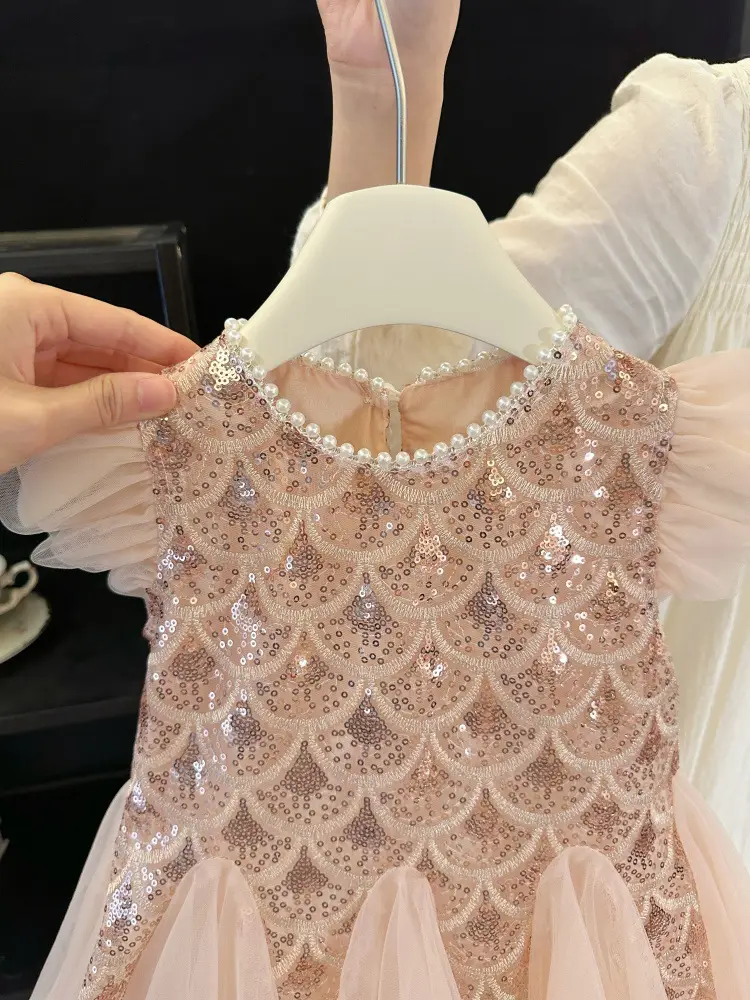 Girls' Dress 2026 Summer New Style Children's Stylish Princess Dress Baby Fashion Mesh Flutter Sleeve Vest Dress — feature 6